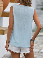 Mandy Lace Detail Eyelet V-Neck Tank