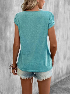 Asymmetrical Petal Sleeve T-Shirt