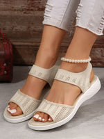 Peep Toe Cloth Sandals