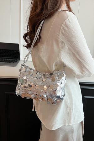 Sequin Knotted Straps Shoulder Bag