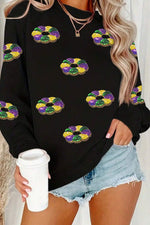 Sequin Round Neck Long Sleeve Sweatshirt