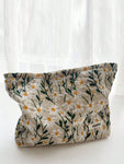 Daisy Embroidered Cosmetic Pouch