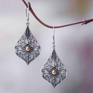 Silver-Plated Cutout Dangle Earrings