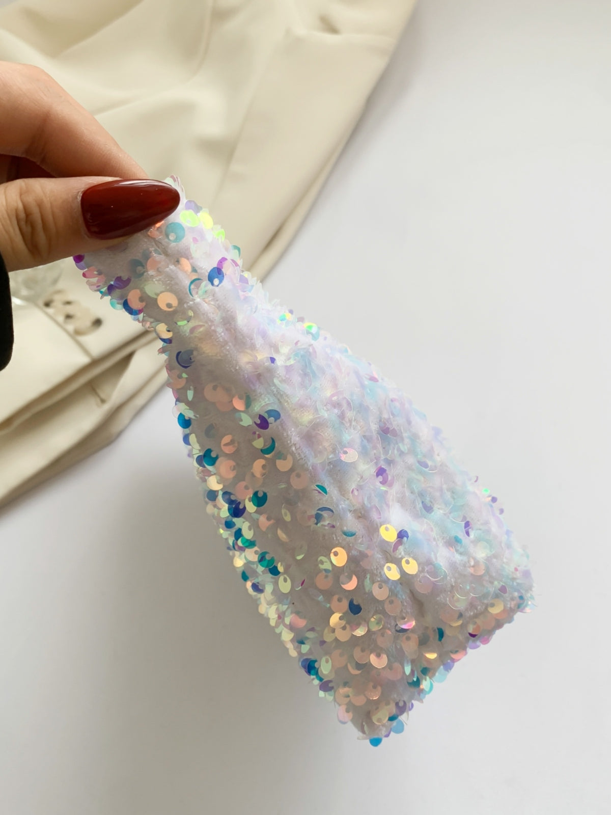 Sequin Clutch with Zipper