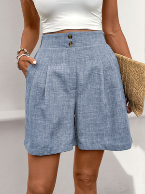 Perfee Frill Shorts with Pockets