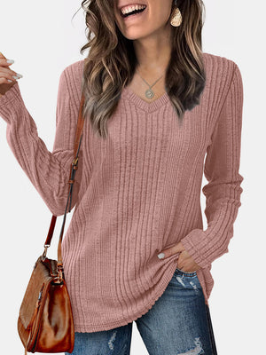 V-Neck Long Sleeve T-Shirt