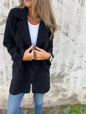 Full Size Single-Breasted Long Sleeve Jacket