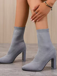 Point Toe Block Heel Boots