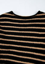 Stripe Drop Shoulder Round Neck Sweater