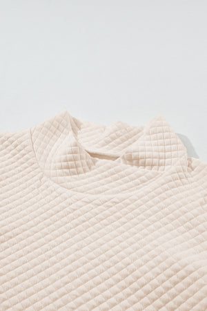 Textured Turtleneck Long Sleeve Sweatshirt