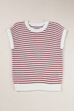 Round Neck Striped Sweater Vest