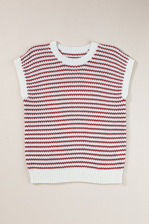 Round Neck Striped Sweater Vest