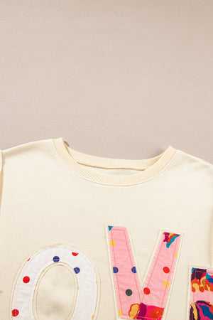 LOVE Patch Round Neck Sweater