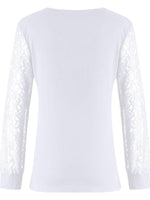 Full Size Lace Detail V-Neck Long Sleeve Blouse