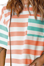 Striped Round Neck Half Sleeve T-Shirt