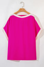 Boat Neck Half Sleeve Blouse