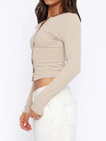 Button Down Long Sleeve Top