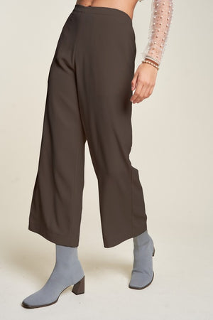 Davi & Dani Wide Leg Mid-Rise Pants