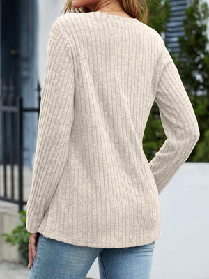 V-Neck Long Sleeve T-Shirt