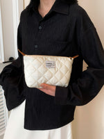 Solid Quilted Clutch with Zipper