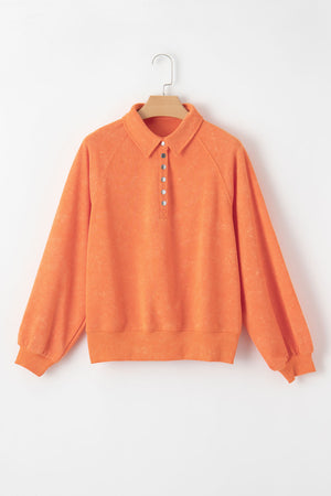 Half Snap Long Sleeve Sweatshirt