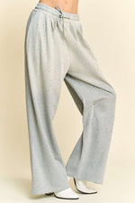 Davi & Dani Rhinestone Drawstring Wide Leg Pants