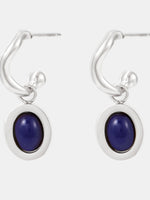 Stainless Steel Oval Drop Earrings