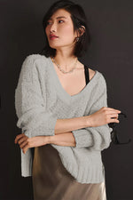 V-Neck Dropped Shoulder Sweater