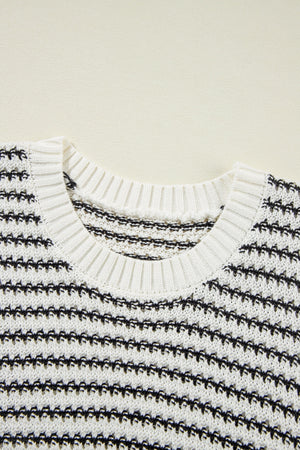 Striped Round Neck Sweater Vest