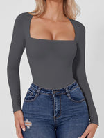 Square Neck Long Sleeve Bodysuit