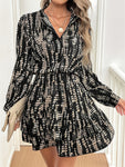 Printed Long Sleeve Mini Dress