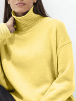 Turtleneck Drop Shoulder Long Sleeve Sweater