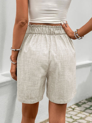 Perfee Frill Shorts with Pockets