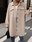 Button Up Drop Shoulder Sherpa Coat