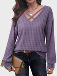 Crisscross Cutout Long Sleeve Top