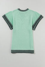 Round Neck Short Sleeve Knit Top