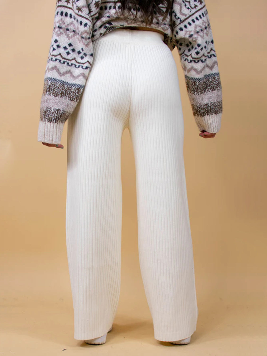 Ribbed Wide Leg Sweater Pants