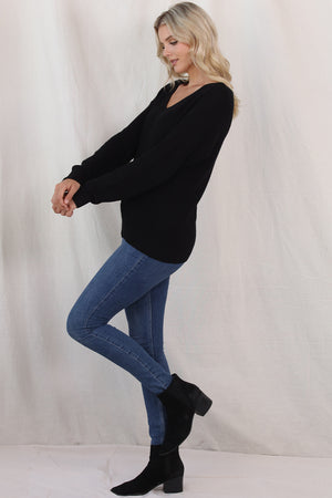 V-Neck Drop Shoulder Sweater