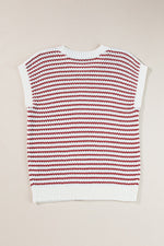 Round Neck Striped Sweater Vest