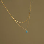 Stainless Steel Opal Pendant Necklace