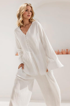 Basic Bae Buttery-Soft V-Neck Long Sleeve Top and Pants Set