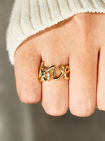 LOVE 18K Gold-Plated 925 Sterling Silver Ring