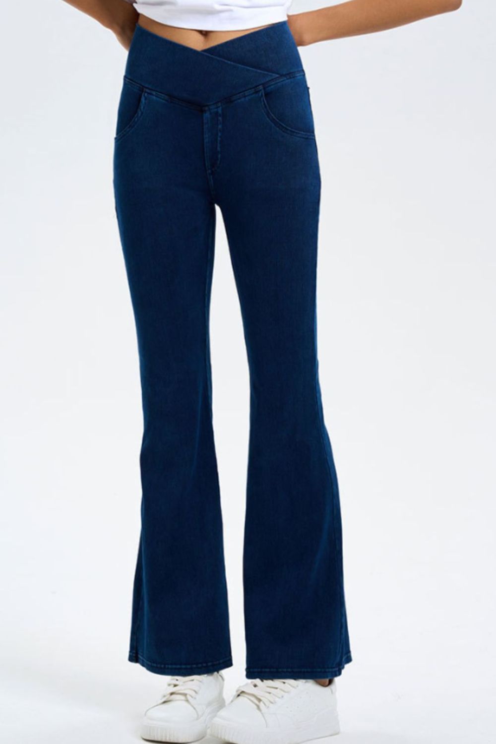 Basic Bae Pocketed Highly Stretchy Bootcut Jeans