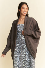 Davi & Dani Dolman Long Sleeve Open Front Jacket