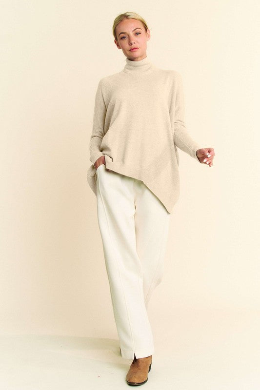 Davi & Dani Turtleneck Long Sleeve Knit Top