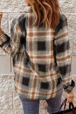 Plaid Collared Neck Button Up Long Sleeve Shirt