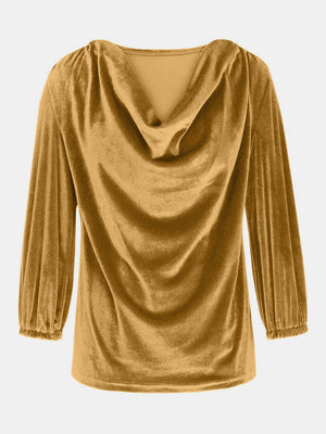 Cowl Neck Three-Quarter Sleeve Top