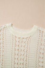 Hollow Out Drop Shoulder Sweater