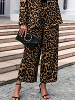 Leopard Wide Leg Elastic Waist Pants