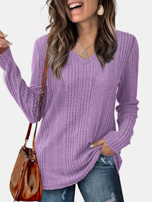 V-Neck Long Sleeve T-Shirt